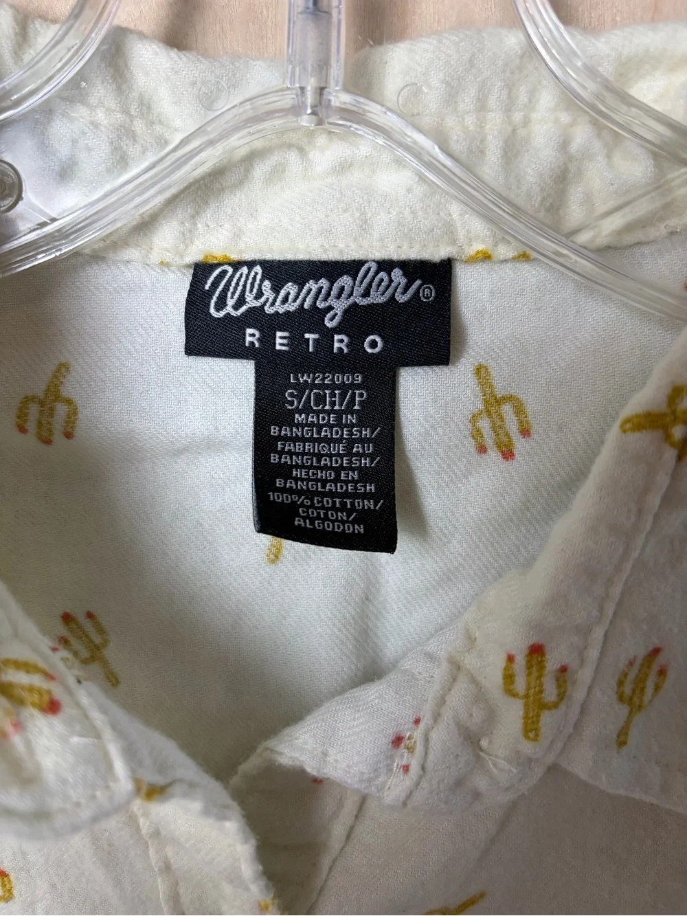 Wrangler Retro Cactus Print Western Pearl Snap Shirt Women’s Small